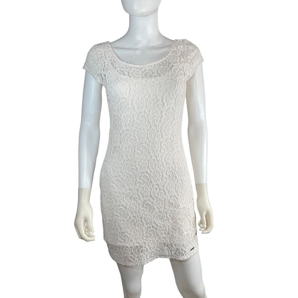 Abercrombie & Fitch Cream Lace Lined Mini Dress Medium